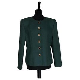 Yves Saint Laurent Variation Tweed Jacket Green Green