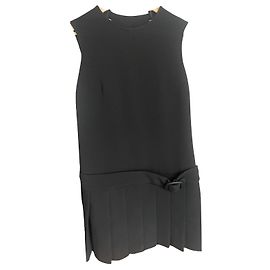 Prada Pleated Dress Black Polyester Black