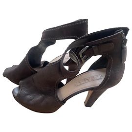 Prada Heels Dark Brown Nubuck Size 40 Dark brown
