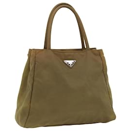 Prada-PRADA Hand Bag Nylon Khaki Auth cr603-Khaki