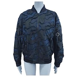 Christian Dior-* Christian Dior BEE bomber jacket outerwear blouson fashion clothing apparel bee 20AW camouflage 34 black black blue blue ladies-Black,Blue
