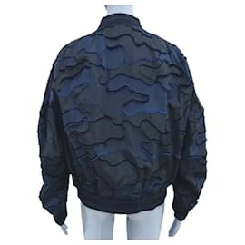 Christian Dior-* Christian Dior BEE bomber jacket outerwear blouson fashion clothing apparel bee 20AW camouflage 34 black black blue blue ladies-Black,Blue