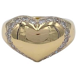 Anillo chaumet, anillo de sello de corazón, Oro amarillo, diamantes. Otro