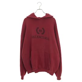 Balenciaga-*Balenciaga BB logo print pullover parka (Bordeaux) [Men's]-Other