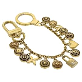 Louis Vuitton-LOUIS VUITTON Porte Cles Chainne Pastilles Charm Gold Brown M65386 LV Auth 32920-Brown,Golden