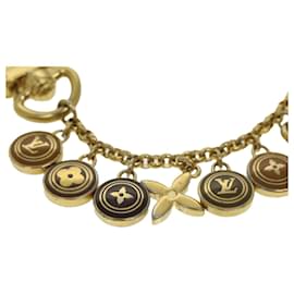 Louis Vuitton-LOUIS VUITTON Porte Cles Chainne Pastilles Charm Gold Brown M65386 LV Auth 32920-Brown,Golden