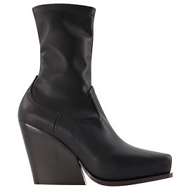 Stella Mc Cartney Cowboy Boots in Black Synthetic Leather Black