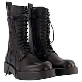 Ann Demeulemeester-Maxim Ankle Boots in Black Leather-Black
