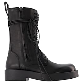 Ann Demeulemeester-Maxim Ankle Boots in Black Leather-Black