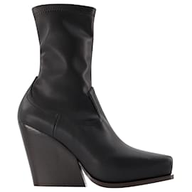 Stella Mc Cartney-Cowboy Boots in Black Synthetic Leather-Black