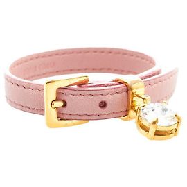 miu miu Madras pulseira de couro rosa Rosa
