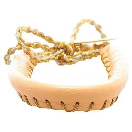 Fendi-fendi Selleria Leather Wrap Bracelet pink-Pink