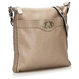 Fendi-fendi Selleria Zip Messenger Bag argent-Argenté