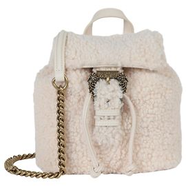 Versace Jeans Couture Versace Jeans Faux Shearling Backpack White Cream