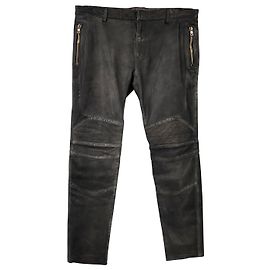 Balmain biker pants in grey leather Grey