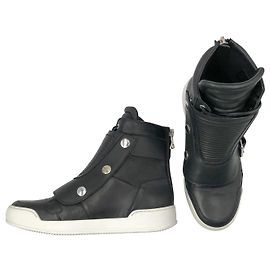 Baskets montantes Balmain en cuir noir Noir