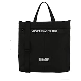Versace Jeans Couture-Versace Jeans Logo Patch Tote Bag-Black