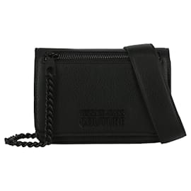Versace Jeans Couture-Versace Jeans Tonal Logo Crossbody Bag-Black
