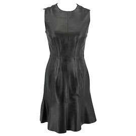 Vestido Boss Hugo Boss de cuero panelado negro Negro