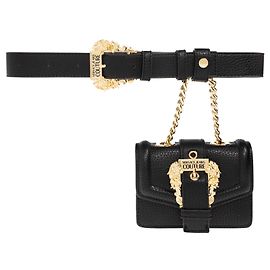 Versace Jeans Couture Pebble Grain Belt Bag Black