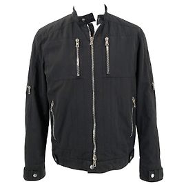 Balmain Windjacke aus schwarzem Leinen Schwarz