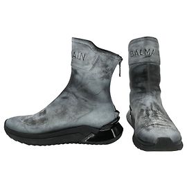 Bottines Balmain en cuir lavé noir Noir