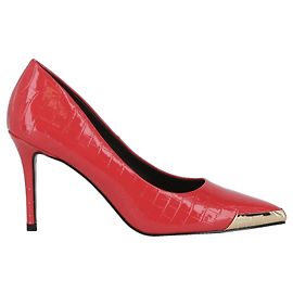 Versace Jeans Couture Versace Jeans Croc-Embossed Pumps Red
