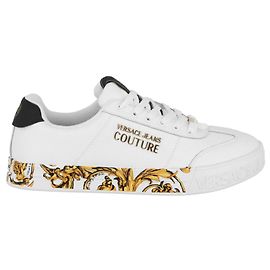 Versace Jeans Couture Low-Top-Sneaker mit barocker Sohle Weiß
