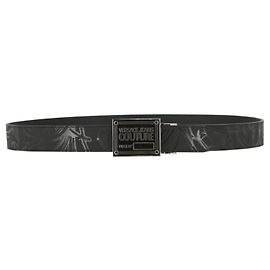 Versace Jeans Couture Reversible Baroque-Print Belt Black