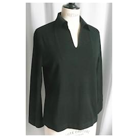 Chanel-CHANEL UNIFORM Wool sweater with black polo neck NEW TS-Black