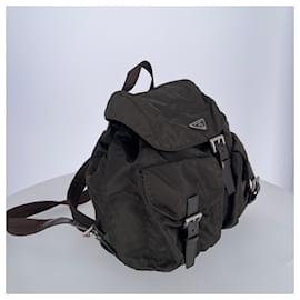 Prada-Brown Nylon Large Backpack-Brown