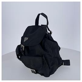 Prada-Black Nylon Small Backpack-Black