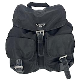 Prada-Black Nylon Large Backpack-Black