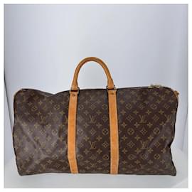 Louis Vuitton-Keepall Louis Vuitton Toile Enduite Marron-Marron