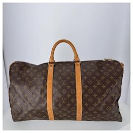 Louis Vuitton-Brown Coated Canvas Louis Vuitton Keepall-Brown