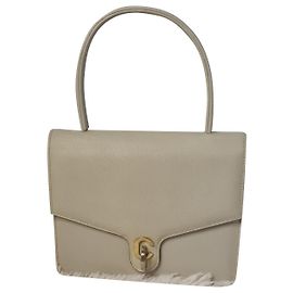 Christian Dior Leather Handbag Cream Cream