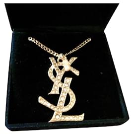 Yves Saint Laurent-YSL INTERLACED PENDANT-Golden