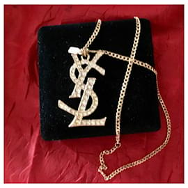 Yves Saint Laurent-YSL INTERLACED PENDANT-Golden