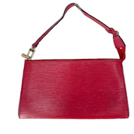 Louis Vuitton-Accessoires Pochette Louis Vuitton Cuir Rouge-Rouge