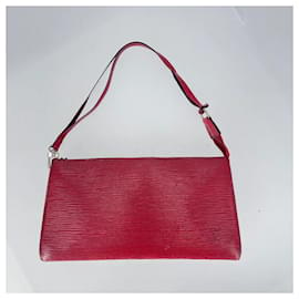 Louis Vuitton-Accessoires Pochette Louis Vuitton Cuir Rouge-Rouge