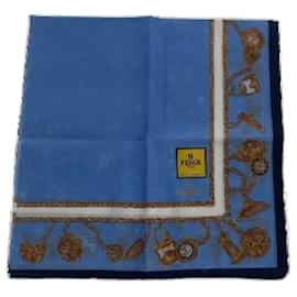 Fendi-Blue Fabric Fendi Scarf-Blue