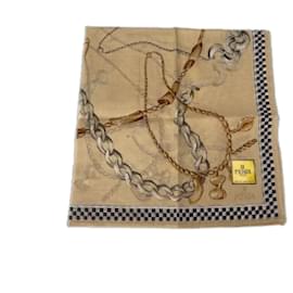 Fendi-Beige Fabric Fendi Scarf-Beige