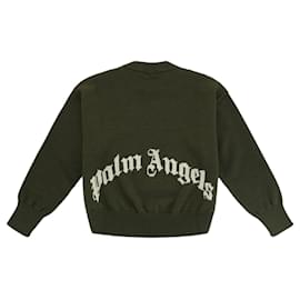 Palm Angels-Palm Angels Logo Wool Sweater-Green
