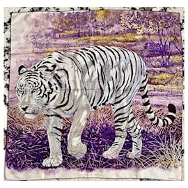 Hermès-Square HERMES scarf ''Bengal upperr'' ( rare )-Purple
