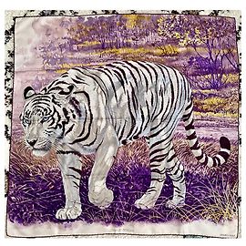Hermès Cachecol quadrado HERMES ''Bengal upperr'' ( raro ) Roxo
