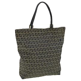 Fendi-FENDI Zucchino Canvas Tote Bag Navy Auth rd3655-Navy blue