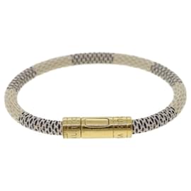 Louis Vuitton-LOUIS VUITTON Bracelet Damier Azur keep it Bracelet M6138E LV Auth am3307-Autre