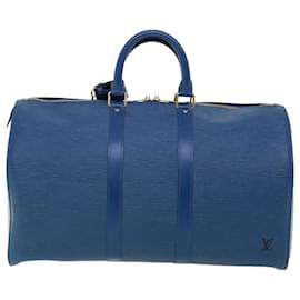 Louis Vuitton-Louis Vuitton Epi Keepall 45 Boston Bag Blue M42975 LV Auth 32893a-Blue