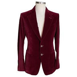 Tom Ford Giacca blazer in velluto bordeaux Bordò