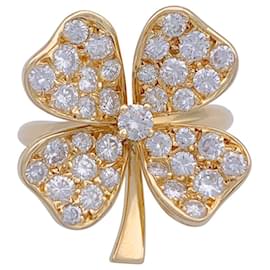Fred-FRED-Ring, "Clover", gelbes Gold, Diamanten.-Andere